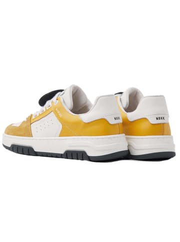 Nubikk Leder-Sneakers "Basket Buxton" in Gelb/ Weiß