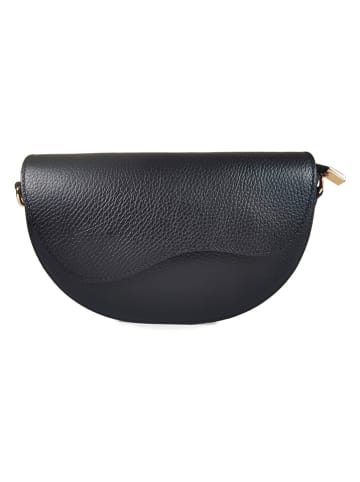 ORE10 Leder-Umhängetasche "Brais" in Schwarz - (B)26 x (H)17 x (T)8 cm