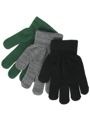 Zigzag 3er-Set: Handschuhe in Schwarz/ Grün/ Grau