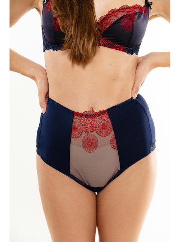 Anna Morellini Underwear Figi high waist "Mia" w kolorze granatowo-czerwonym