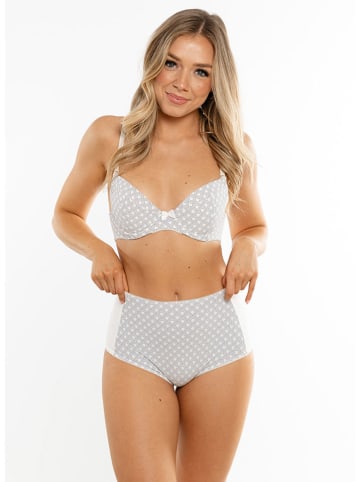 Anna Morellini Underwear Figi high waist "Sancia" w kolorze biało-szarym