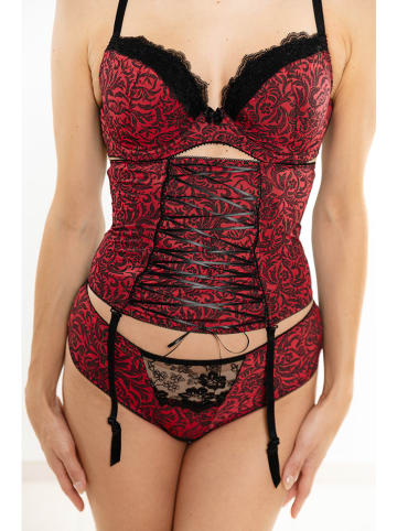 Anna Morellini Underwear Pas "Pippa" w kolorze czerwono-czarnym do pończoch
