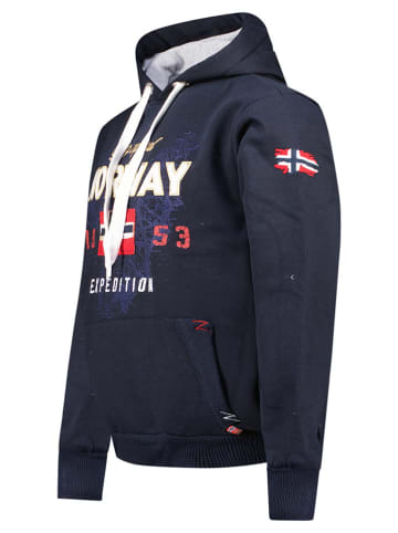 Geographical Norway Hoodie "Guitre" donkerblauw