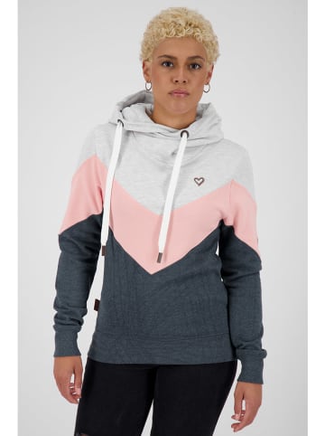 alife and kickin Hoodie "Stella" in Hellgrau/ Rosa/ Grau