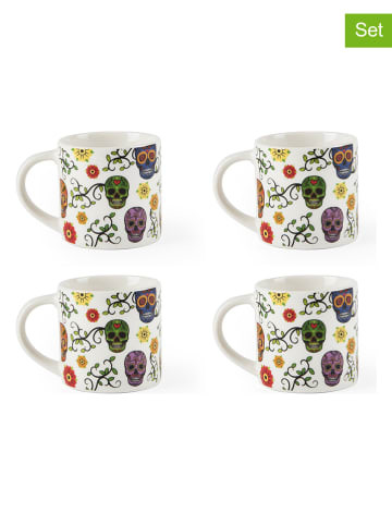 Trendy Kitchen by EXCÉLSA 4er-Set: Kaffeetassen "Calavera" in Bunt - 100 ml