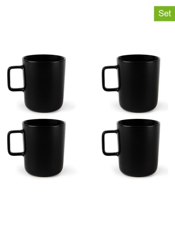 Trendy Kitchen by EXCÉLSA 4er-Set: Tassen "Nordic" in Schwarz - 320 ml