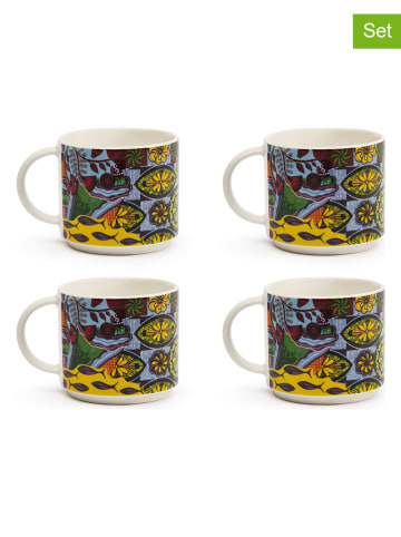Trendy Kitchen by EXCÉLSA 4-delige set: koppen "Afrika" meerkleurig - 290 ml