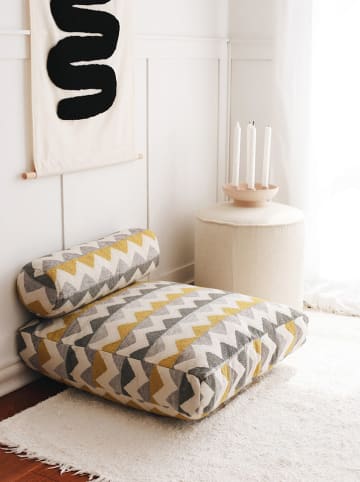 Scandinavia Concept Poduszka w kolorze beżowo-szaro-złotym do siedzenia - 70 x 27 x 70 cm