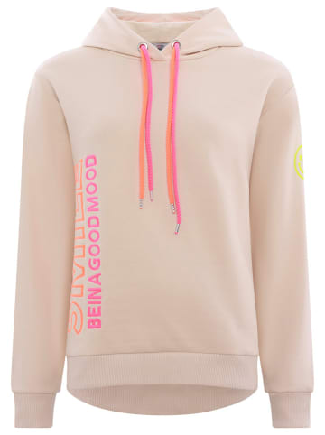 Zwillingsherz Hoodie "Doppelkordel Smile" beige