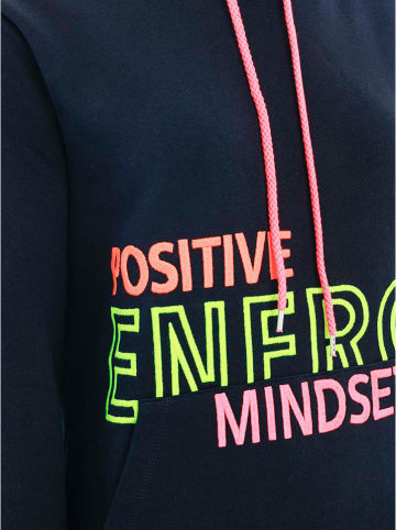 Zwillingsherz Hoodie "Positive Energy Mindset" donkerblauw