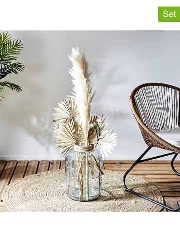 Ethnical Life 2-delige set: kunstplanten crème - (H)120 cm