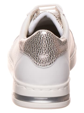 Geox Leren sneakers "Jaysen" wit/zilverkleurig