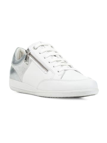 Geox Leder-Sneakers "Myria" in Weiß/ Silber