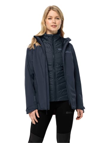 Jack Wolfskin Kurtka przeciwdeszczowa 3w1 w kolorze granatowym