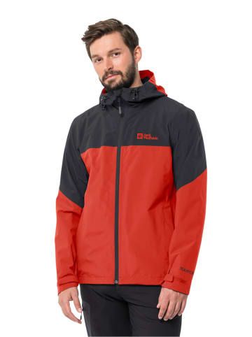 Jack Wolfskin Regenjas "Weiltal" rood/donkerblauw