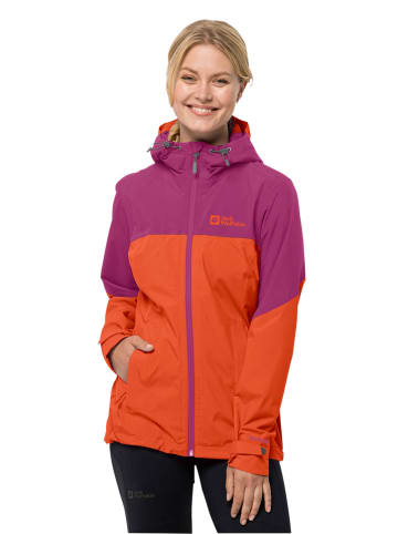 Jack Wolfskin Regenjacke "Weiltal" in Orange/ Pink