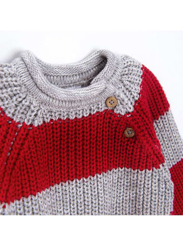COOL CLUB Pullover in Rot/ Grau