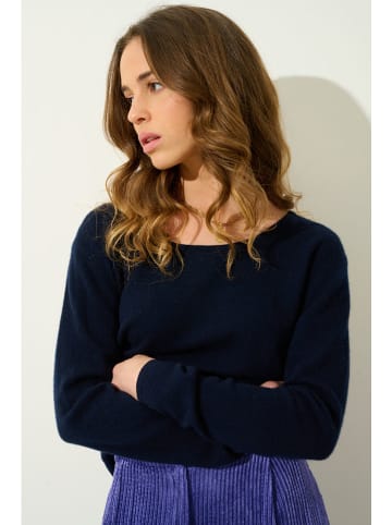 AUTHENTIC CASHMERE Kaszmirowy sweter "Lanfon" w kolorze granatowym