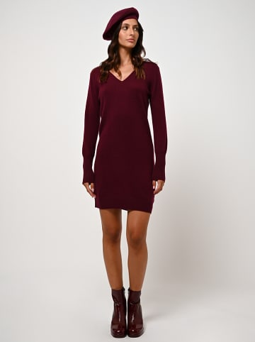 AUTHENTIC CASHMERE Kaschmir-Kleid "Capelet" in Bordeaux