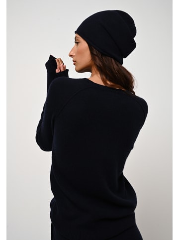AUTHENTIC CASHMERE Kaszmirowa czapka "Pinier" w kolorze granatowym