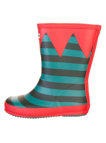 Hunter Rubberlaarzen turquoise/rood