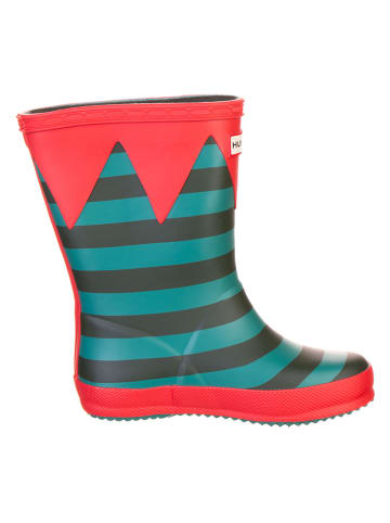 Hunter Rubberlaarzen turquoise/rood