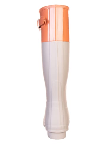 Hunter Gummistiefel in Creme/ Orange