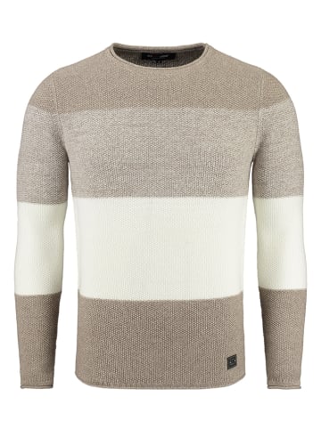 KEY LARGO Sweter "Jogi" w kolorze beżowo-białym