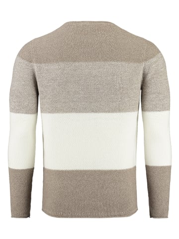 KEY LARGO Pullover "Jogi" in Sand/ Weiß