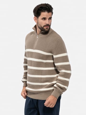 KEY LARGO Pullover "Pilot" in Taupe/ Creme
