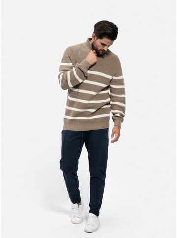 KEY LARGO Pullover "Pilot" in Taupe/ Creme