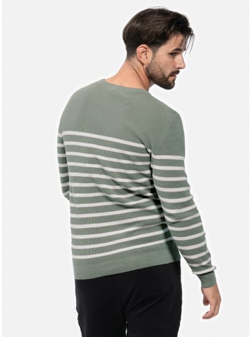 KEY LARGO Pullover "Record" in Mint/ Weiß