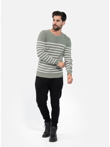 KEY LARGO Pullover "Record" in Mint/ Weiß