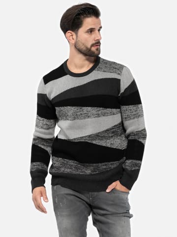 KEY LARGO Trui "Square" zwart/grijs