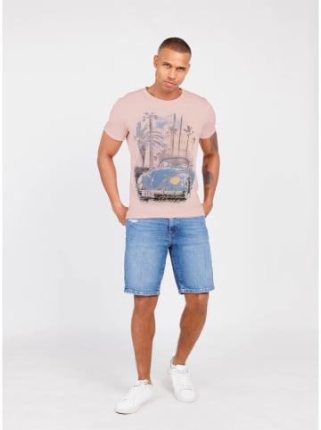 KEY LARGO Koszulka "Palm Beach" w kolorze jasnoróżowym