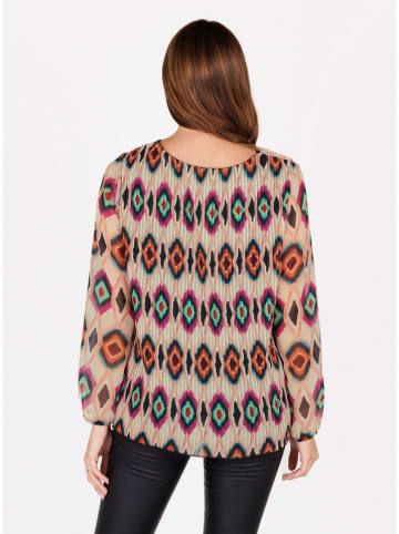 KEY LARGO Bluzka "Shallow" w kolorze szaroróżowym ze wzorem