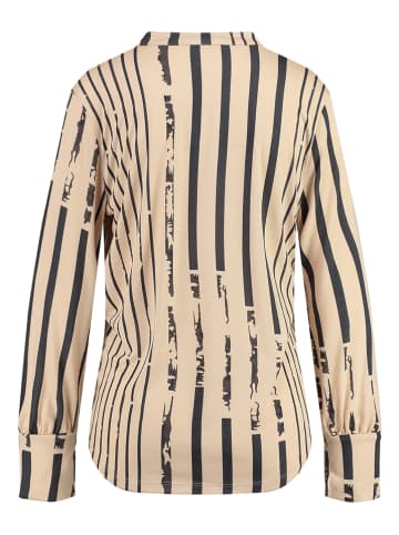 KEY LARGO Bluzka "Stripe" w kolorze beżowo-czarnym