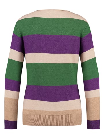 KEY LARGO Sweter "Clear" w kolorze beżowo-fioletowo-zielonym