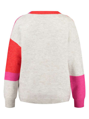 KEY LARGO Vest "Kevina" lichtgrijs/roze/rood