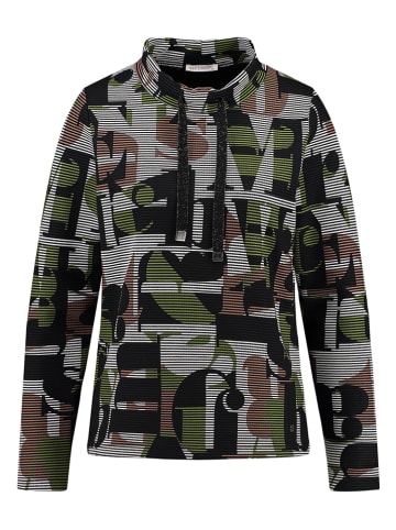 KEY LARGO Sweatshirt "Spell" in Schwarz/ Khaki/ Weiß