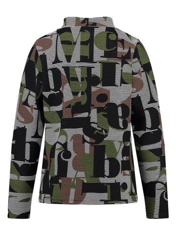 KEY LARGO Sweatshirt "Spell" in Schwarz/ Khaki/ Weiß