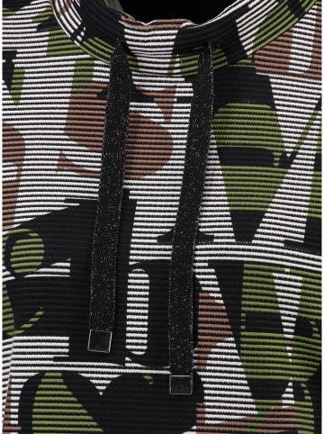 KEY LARGO Sweatshirt "Spell" in Schwarz/ Khaki/ Weiß
