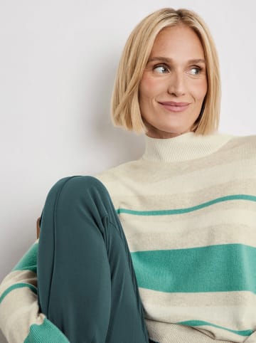 Gerry Weber Wełniany sweter w kolorze turkusowo-beżowym