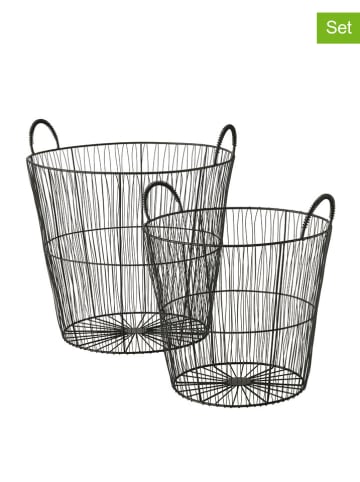 Boltze Kosze (2 szt.) "Baguni" w kolorze czarnym