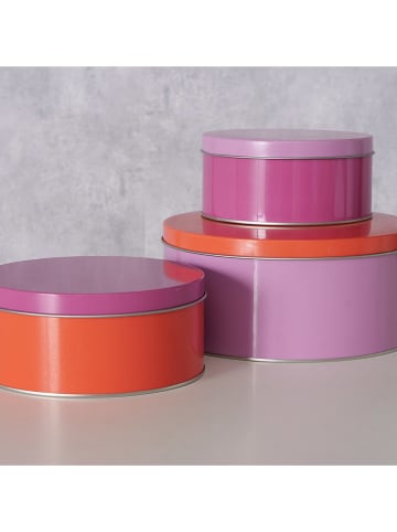 Boltze Pojemniki (3 szt.) "Colori" w kolorze pomarańczowo-różowym