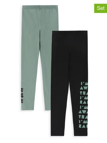 MOKIDA 2-delige set: leggings groen/zwart