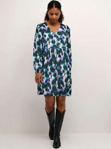 Kaffe Jurk "Amilia" wit/zwart/turquoise