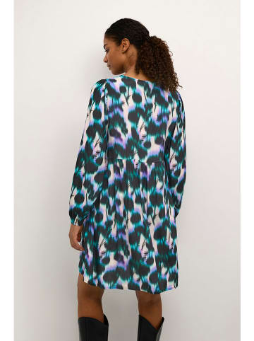 Kaffe Jurk "Amilia" wit/zwart/turquoise