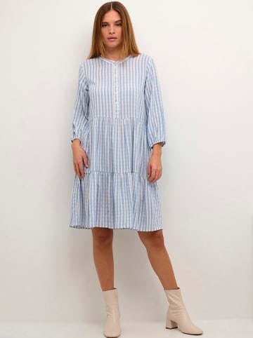 CULTURE Kleid "Noor" in Hellblau/ Weiß