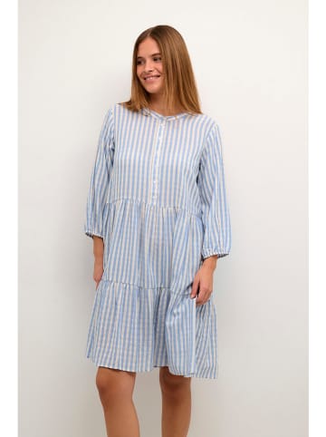 CULTURE Kleid "Noor" in Hellblau/ Weiß